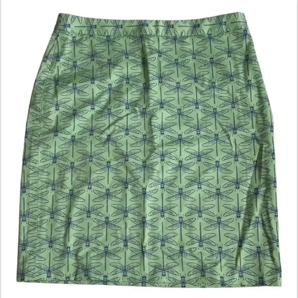 Brooks Brothers Golf Mini Skirt Light Green Dragon Fly Print Women’s 6 Cotton - Picture 2 of 14
